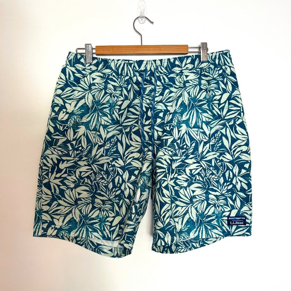 L.L. Bean - Men's Vacationland Stretch Swim Trunks, Print, 8" - Size L